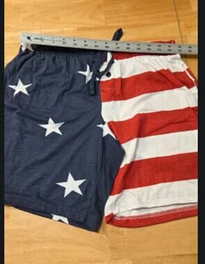 Mad Engine American Flag Shorts Small NWOT Stars Stripes Patriotic USA Lounge